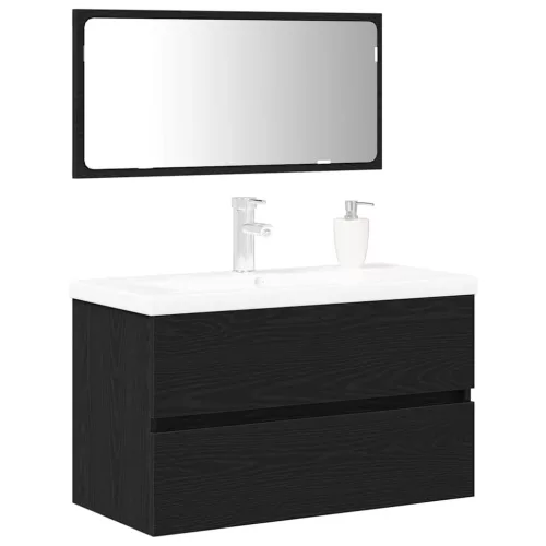 Fürdőszoba bútor szett 3 pcs Musta tammi 80 x 38.5 x 45 cm