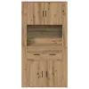 Magas Tároló fiókkal kézműves tölgy 80 x 33 x 150 cm Faanyag