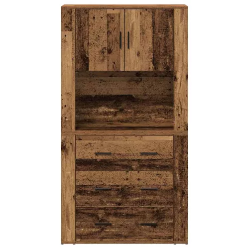 Magas Szekrény fiókkal Régi fa 80 x 33 x 150 cm Faanyag
