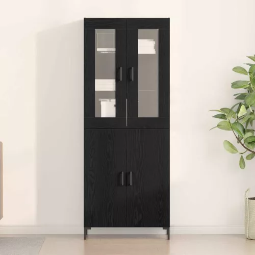 Magasfiú 2 pcs Musta tammi 69.5 x 34 x 180 cm Faanyag