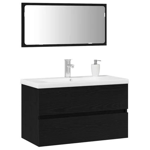 Fürdőszoba bútor szett 3 pcs Musta tammi 80 x 38.5 x 45 cm