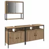 Fürdőszoba bútor szett 3 pcs Barna 80 x 30 x 60 cm Faanyag
