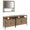 Fürdőszoba bútor szett 3 pcs Barna 80 x 30 x 60 cm Faanyag