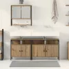 Fürdőszoba bútor szett 3 pcs Barna 80 x 30 x 60 cm Faanyag