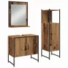 Fürdőszoba bútor szett 3 pcs Barna 33 x 33 x 102.5 cm Faanyag