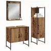 Fürdőszoba bútor szett 3 pcs Barna 33 x 33 x 102.5 cm Faanyag