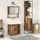 Fürdőszoba bútor szett 3 pcs Barna 33 x 33 x 185.5 cm Faanyag