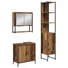 Fürdőszoba bútor szett 3 pcs Barna 33 x 33 x 185.5 cm Faanyag