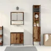 Fürdőszoba bútor szett 3 pcs Barna 33 x 33 x 185.5 cm Faanyag