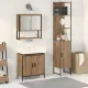 Fürdőszoba bútor szett 3 pcs Barna 33 x 33 x 185.5 cm Faanyag