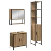 Fürdőszoba bútor szett 3 pcs Barna 33 x 33 x 185.5 cm Faanyag
