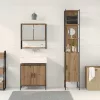 Fürdőszoba bútor szett 3 pcs Barna 33 x 33 x 185.5 cm Faanyag