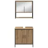 Fürdőszoba bútor szett 3 pcs Barna 33 x 33 x 185.5 cm Faanyag