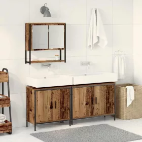   Fürdőszoba bútor szett 3 pcs Barna 80 x 30 x 44 cm Faanyag