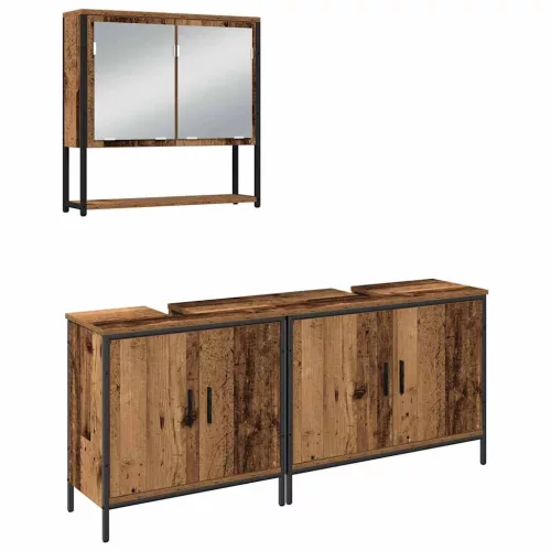 Fürdőszoba bútor szett 3 pcs Barna 80 x 30 x 44 cm Faanyag