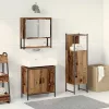 Fürdőszoba bútor szett 3 pcs Barna 33 x 33 x 102.5 cm Faanyag