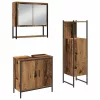 Fürdőszoba bútor szett 3 pcs Barna 33 x 33 x 102.5 cm Faanyag