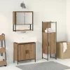 Fürdőszoba bútor szett 3 pcs Barna 33 x 33 x 102.5 cm Faanyag