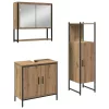 Fürdőszoba bútor szett 3 pcs Barna 33 x 33 x 102.5 cm Faanyag