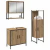 Fürdőszoba bútor szett 3 pcs Barna 33 x 33 x 102.5 cm Faanyag