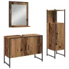 Fürdőszoba bútor szett 3 pcs Barna 33 x 33 x 102.5 cm Faanyag