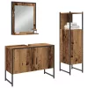 Fürdőszoba bútor szett 3 pcs Barna 33 x 33 x 102.5 cm Faanyag