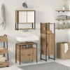 Fürdőszoba bútor szett 3 pcs Barna 33 x 33 x 120.5 cm Faanyag