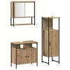 Fürdőszoba bútor szett 3 pcs Barna 33 x 33 x 120.5 cm Faanyag