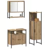 Fürdőszoba bútor szett 3 pcs Barna 33 x 33 x 120.5 cm Faanyag