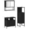 Fürdőszoba bútor szett 3 pcs Fekete 33 x 33 x 120.5 cm Faanyag