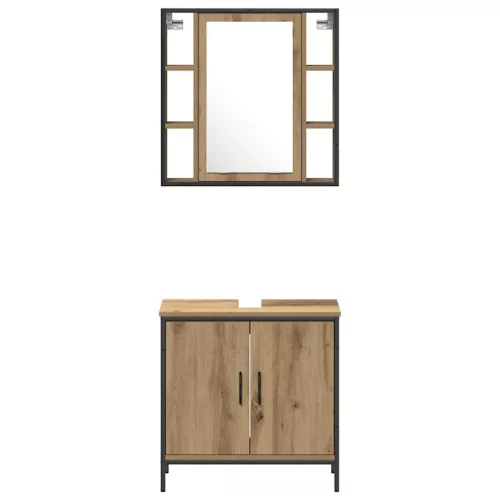 Fürdőszobai Mosdószekrények Barna 33 x 33 x 185.5 cm Faanyag