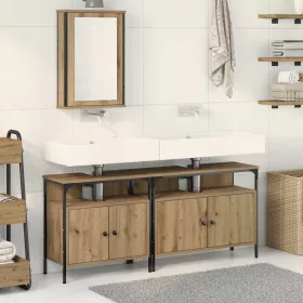   Fürdőszobai Mosdószekrények 3 pcs Barna 80 x 30 x 60 cm Faanyag