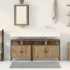 Fürdőszobai Mosdószekrények 3 pcs Barna 80 x 30 x 60 cm Faanyag