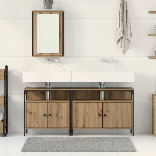 Fürdőszobai Mosdószekrények 3 pcs Barna 80 x 30 x 60 cm Faanyag