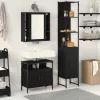 Fürdőszobai Szekrény Szett 3 pcs Musta tammi 33 x 33 x 185.5 cm