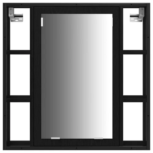 Fürdőszobai Szekrény Szett 3 pcs Musta tammi 33 x 33 x 185.5 cm