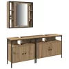 Fürdőszobai Mosdószekrények 3 pcs Barna 80 x 30 x 60 cm Faanyag