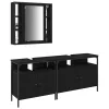 Fürdőszobai Mosdószekrények 3 pcs Fekete 80 x 30 x 60 cm