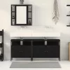 Fürdőszobai Mosdószekrények 3 pcs Fekete 80 x 30 x 60 cm