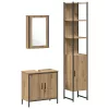 Fürdőszoba bútor szett 3 pcs Barna 33 x 33 x 185.5 cm Faanyag