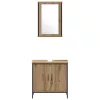 Fürdőszoba bútor szett 3 pcs Barna 33 x 33 x 185.5 cm Faanyag