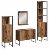 Fürdőszoba bútor szett 4 pcs Barna 33 x 33 x 185.5 cm Faanyag