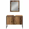 Fürdőszoba bútor szett 4 pcs Barna 33 x 33 x 185.5 cm Faanyag