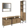 Fürdőszoba bútor szett 4 pcs kézműves tölgy 33 x 33 x 185.5 cm