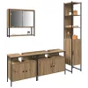 Fürdőszoba bútor szett 4 pcs kézműves tölgy 33 x 33 x 185.5 cm