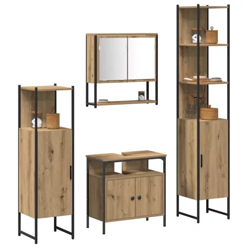 Fürdőszoba bútor szett 4 pcs kézműves tölgy 33 x 33 x 185.5 cm