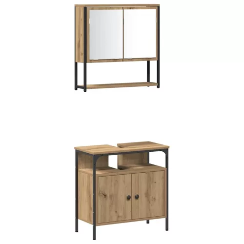 Fürdőszoba bútor szett 4 pcs kézműves tölgy 33 x 33 x 185.5 cm