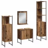 Fürdőszoba bútor szett 4 pcs Barna 33 x 33 x 185.5 cm Faanyag