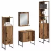 Fürdőszoba bútor szett 4 pcs Barna 33 x 33 x 185.5 cm Faanyag