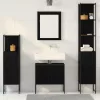 Fürdőszoba bútor szett 4 pcs Fekete 33 x 33 x 185.5 cm Faanyag